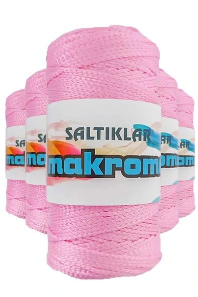 LitaeTrend 5 Adet Polyester Makrome İpi 1545 Pembe 100 gr ürün görseli 1