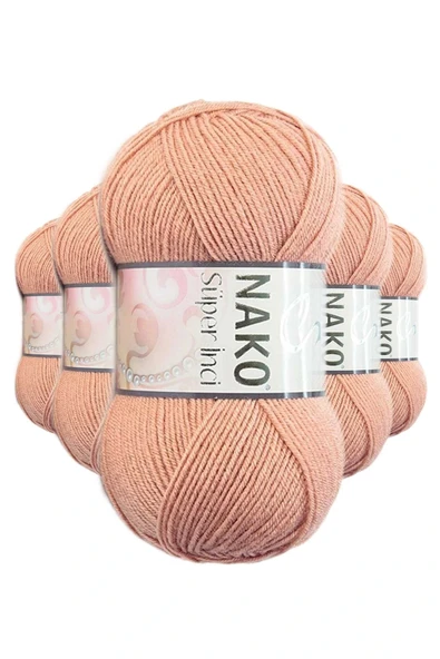 LitaeTrend 5 Adet Süper İnci El Örgü İpi 100 gr Badem İçi 11071 ürün görseli 1