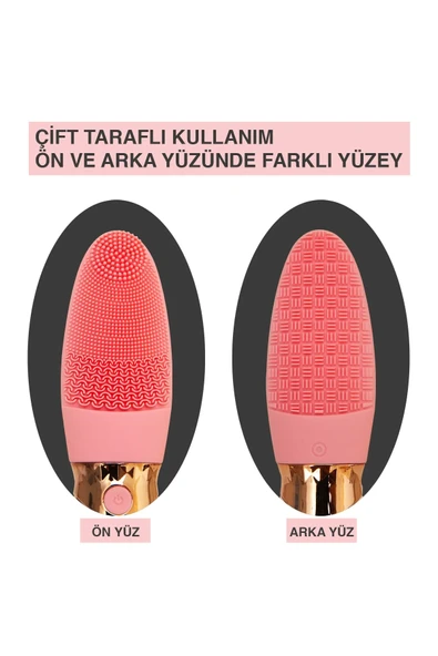 Derin Gözenek Temizliği İçin İnce Kaba Silikon Uçlu Elektrikli Yüz Temizleme Fırçası - Resim 8