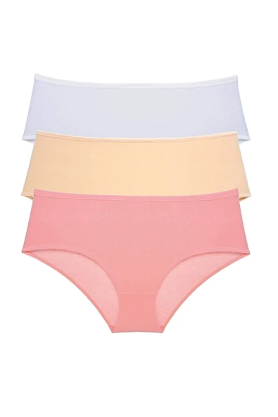 LitaeTrend 3 Adet Kadın Yüksek Bel Bato Külot Beyaz Ten Pudra ürün görseli 1