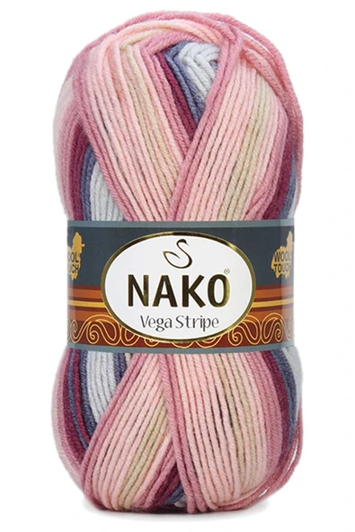 LitaeTrend 5 Adet Vega Stripe Premium Akrilik El Örgü İpi Yünü No: 82415 - Resim 3