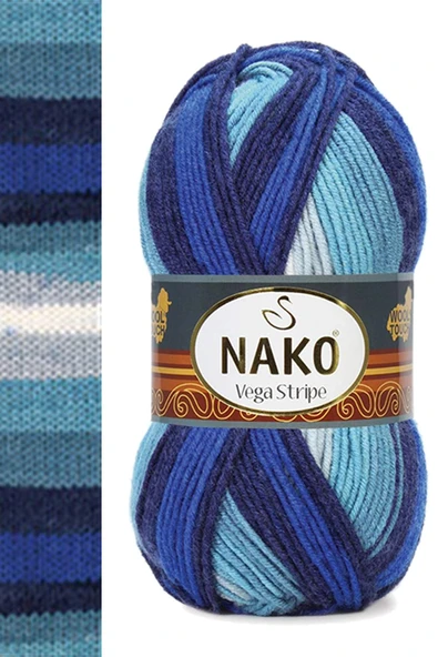 LitaeTrend 5 Adet Vega Stripe Premium Akrilik El Örgü İpi Yünü No: 82423 - Resim 3