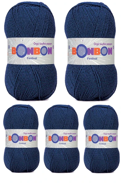 LitaeTrend 5 Adet Festival Simli Örgü İpi Yünü Renk No:488 ürün görseli 1