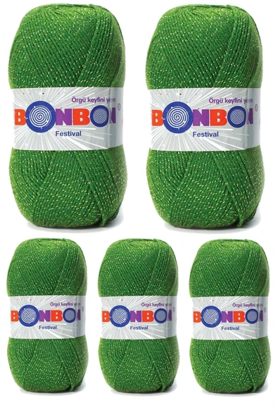 LitaeTrend 5 Adet Festival Simli Örgü İpi Yünü Renk No:235 ürün görseli 1