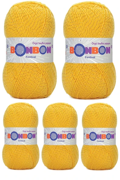 LitaeTrend 5 Adet Festival Simli Örgü İpi Yünü Renk No:217 ürün görseli 1