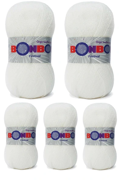 LitaeTrend 5 Adet Festival Simli Örgü İpi Yünü Renk No:200 ürün görseli 1