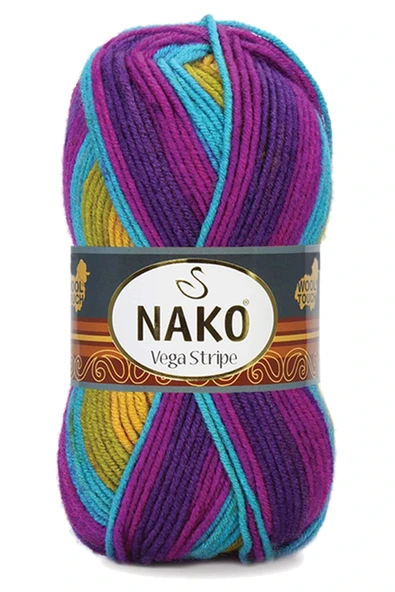 LitaeTrend 5 Adet Vega Stripe Premium Akrilik El Örgü İpi Yünü No: 82410 - Resim 3