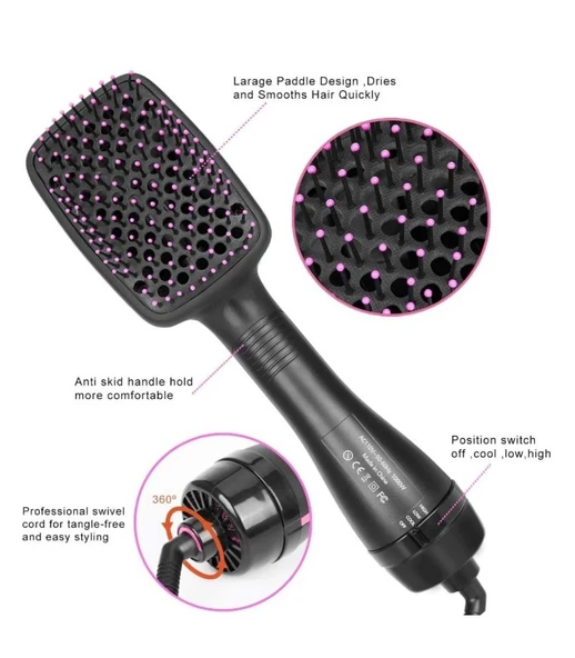 Elektrikli Hava Üflemeli 2 İn 1 Saç Düzleştirici Fön Tarağı - Resim 3