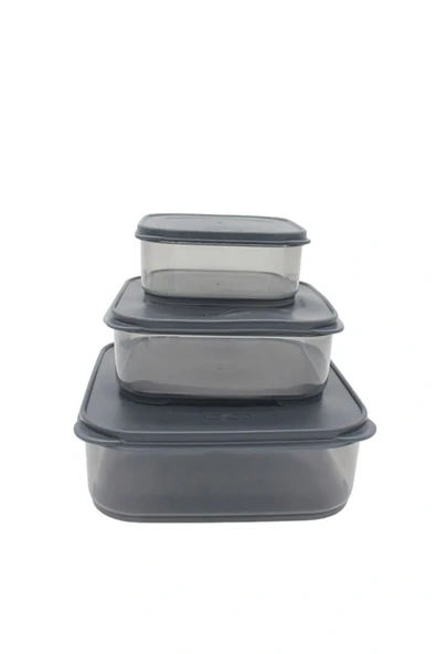 LitaeTrend 3'lü Yatay Füme Renk Saklama Kabı Viva-0X258 ürün görseli 1