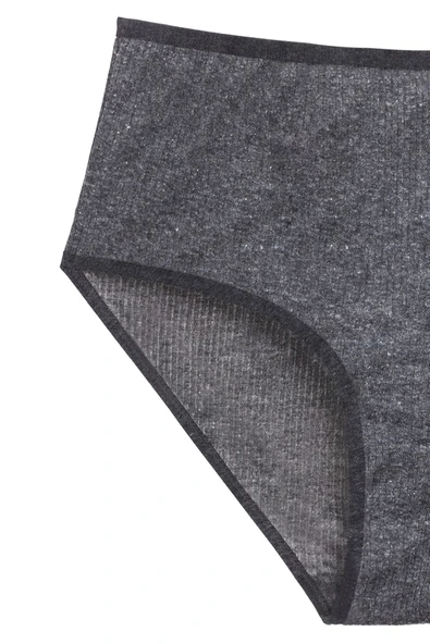 LitaeTrend 4'lü Yeni Seri Renkli Yüksek Bel Fitilli Ribana Bato Külot Turquaz Gri - Resim 3