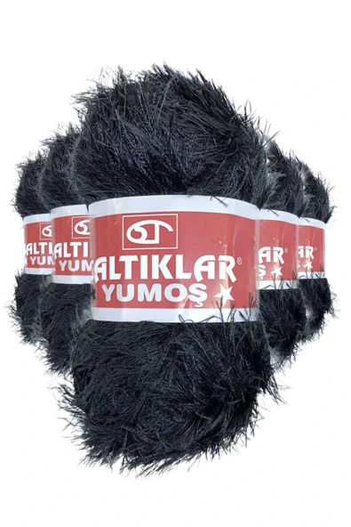 LitaeTrend 5 Adet Yumoş Sakallı El Örgü Ipi Yünü SİYAH ürün görseli 1