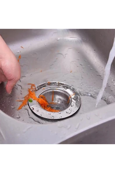 LitaeTrend Mutfak Su Lavabo Filtresi Örgü Süzgeç Paslanmaz Çelik 7.5 cm Çap - Resim 3