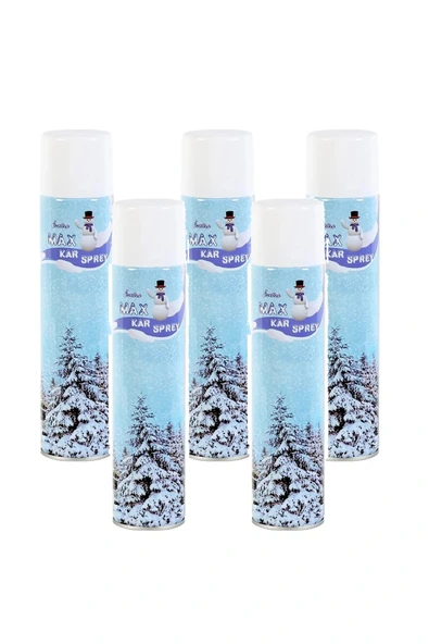 LitaeTrend 5 Adet Max Kar Köpüğü Spreyi, Eriyen Kar Taneleri, Parti Köpük Karı Yapar Kar Yağdıran Sprey 5x300 ml ürün görseli 1