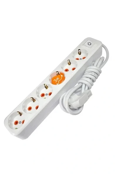 LitaeTrend Asel 6'Lı Grup Priz Anahtarlı 3mt ürün görseli 1