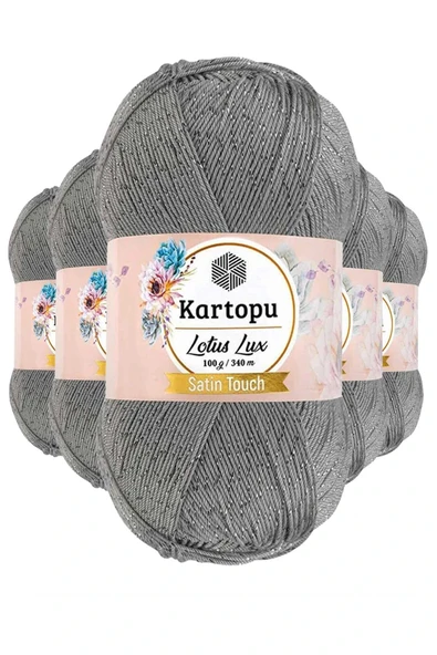 LitaeTrend 5 Adet Lotus Lux Bikini Büstiyer Bluz Simli Örgü İpi K941 Açık Gri ürün görseli 1