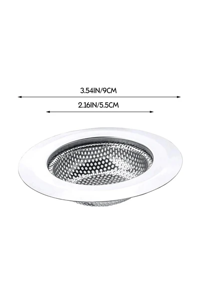 LitaeTrend Mutfak Su Lavabo Filtresi Örgü Süzgeç Paslanmaz Çelik 7.5 cm Çap - Resim 4