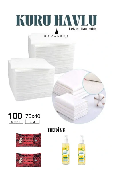 LitaeTrend 100 Adet Tek Kullanımlık Havlu Hasta Bakım Bebek Bakım Manikür Pedikür Havlusu HEDİYELİ ürün görseli 1