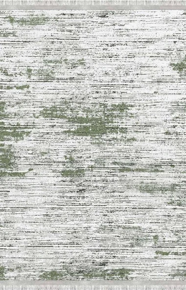 Gri Yeşil Salon Halısı Modern Dokulu Dijital Baskılı Kaymaz Tabanlı Halı - Resim 4