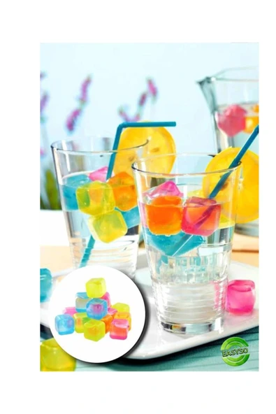 LitaeTrend Renkli Buz Küpleri, Tükenmez Serinletici Buz Küpleri 20 Adet ürün görseli 1
