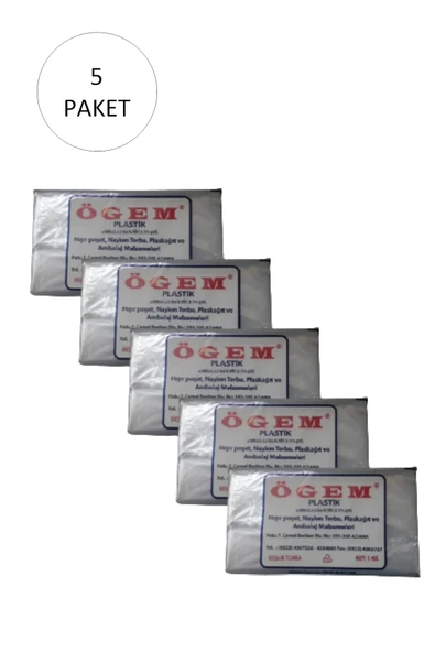 LitaeTrend Bakkaliye Naylon Torba Beşlik 30x52 cm 1 kg 5 Paket (Takriben 525 Adet) ürün görseli 1