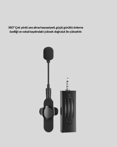 CEYLAN ADAM Kablosuz 2.4 GHz Yaka Mikrofonu – 60 m Menzilli, Gürültü Azaltıcı, Şarjlı ve Taşınabilir - Resim 2