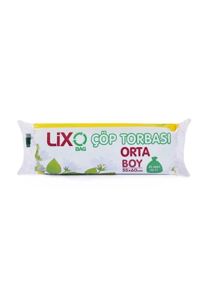 LitaeTrend Orta Boy Çöp Torbası 55 x 60 cm 20 Li Rulo x 1 Paket = 20 Adet (Mavi) ürün görseli 1