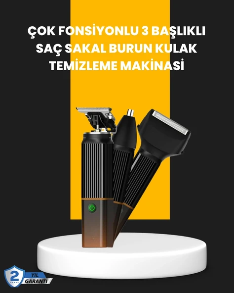CEYLAN ADAM USB-C Şarjlı 3 in 1 Erkek Bakım Cihazı – Sessiz Motorlu Saç ve Sakal Kesme Makinesi ürün görseli 1
