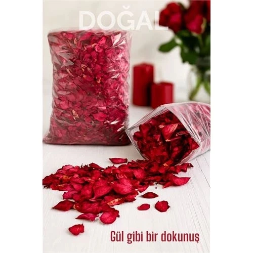CEYLAN ADAM Doğal Kurutulmuş Gül Yaprakları – Dekoratif, Aromatik ve Romantik Kullanım İçin 350g Paket ürün görseli 1