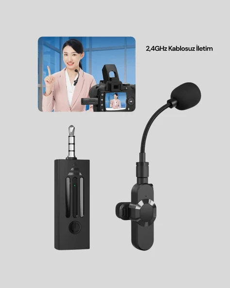 CEYLAN ADAM Bluetooth 5.2 Kablosuz Mikrofon – 360° Ses Algılama, Gürültü Engelleme, 4 Saat Çalışma - Resim 3