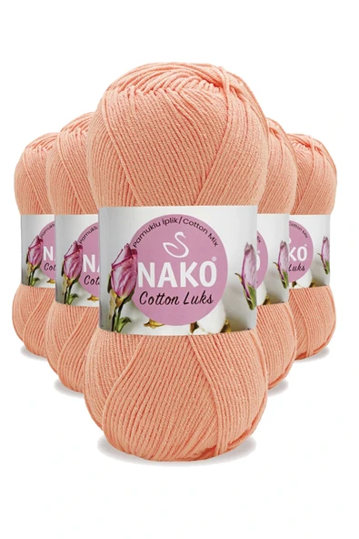 LitaeTrend 5 Adet Cotton Lüks Yelek Tunik Kazak Bluz Hırka İpi Yünü Somon 97594 ürün görseli 1