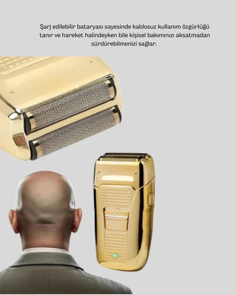 CEYLAN ADAM Profesyonel Erkek Tıraş Makinesi Islak Kuru Kullanım ve Şarjlı Sistem - Resim 4