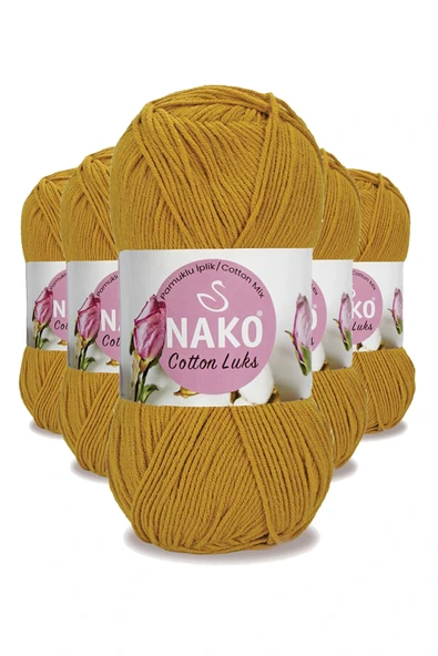 LitaeTrend 5 Adet Cotton Lüks Yelek Tunik Kazak Bluz Hırka İpi Yünü Hardal 97555 ürün görseli 1