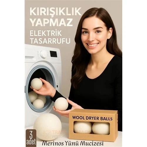 CEYLAN ADAM 3’lü Kurutma Makina Topu – Merinos Yün Kurutma Topları Doğal Yumuşatıcı, Kırışık Önleyici, Enerji Tasarruflu ürün görseli 1