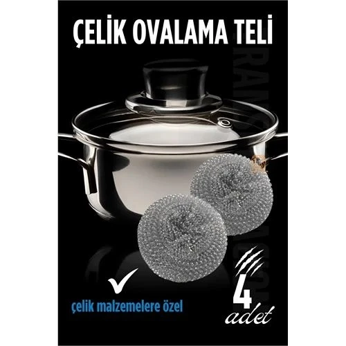 CEYLAN ADAM Çelik Bulaşık Ovalama Teli 4 Adet ürün görseli 1