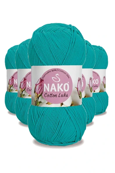 LitaeTrend 5 Adet Cotton Lüks Yelek Tunik Kazak Bluz Hırka İpi Yünü Koyu Turkuaz 97581 ürün görseli 1