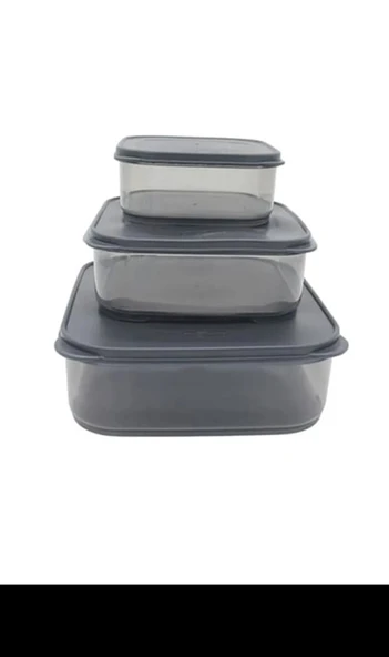 LitaeTrend 3'lü Yatay Füme Renk Saklama Kabı Royaleks-VİV-OX258 ürün görseli 1