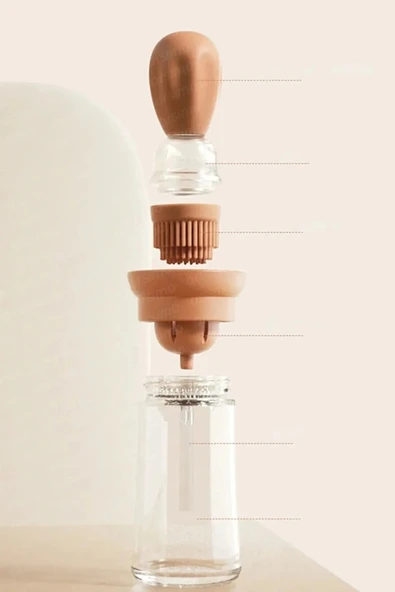 LitaeTrend Hazneli Silikon Yağ Sos Ve Yumurta Fırçası Yağ Fırçası Yağlık Silikon Fırçalı Yağdanlık Royaleks-İND687 - Resim 2