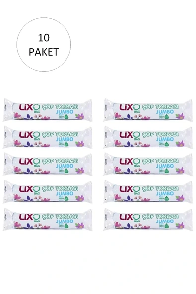 LitaeTrend J-250 Jumbo Boy Çöp Torbası 80 x 110 cm 10 Lu Rulo x 10 Paket = 100 Adet (Mavi) ürün görseli 1