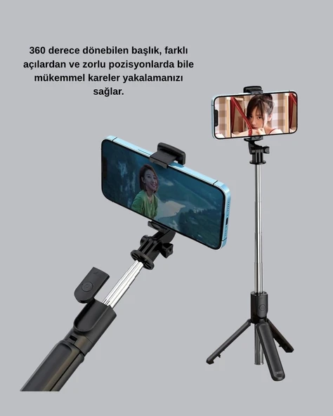 CEYLAN ADAM Bluetooth Selfie Çubuğu – Kablosuz, Hafif ve Yüksek Çözünürlüklü Çekim İçin - Resim 2