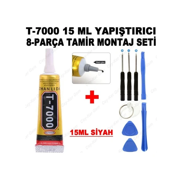 15 ML T7000 Lcd Ekran Kapak Plastik Yapıştırıcı Siyah+Tamir Seti 8 ürün görseli 1