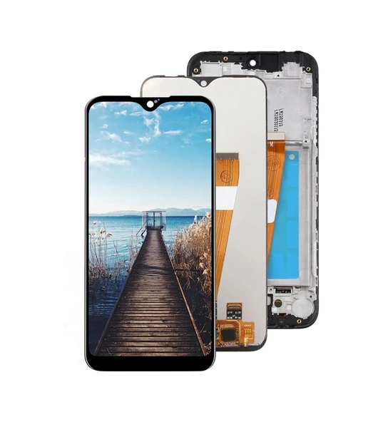 Samsung Uyumlu A01 Lcd Ekran Dokunmatik Çıtalı-Siyah - Resim 2