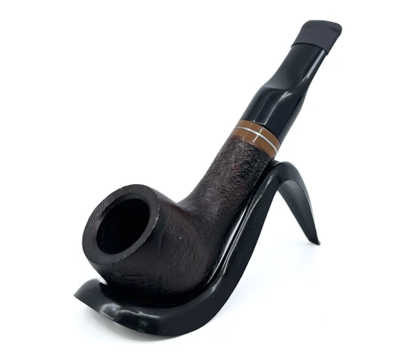 Pipsan İşlemeli El Yapımı Gül Kökü (Briar) Mini Pipo 9mm Filtreli - Model No: 14 - Resim 2