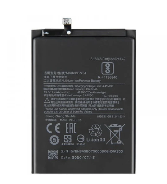 Xiaomi Redmi Note 9 Batarya Bn-54 Pil ürün görseli 1