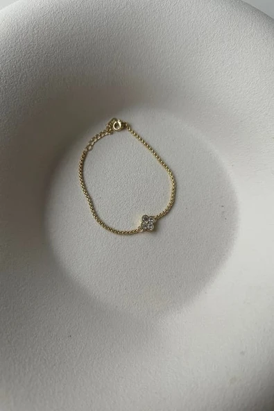 14K Yonca Taşlı Gold Bileklik ürün görseli 1