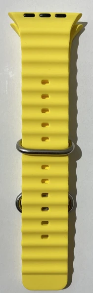iOS Uyumlu Watch Ultra 42-44 mm Sarı Silikon Kordon - ürün görseli 1