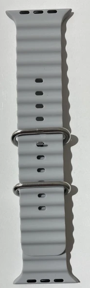 iOS Uyumlu Watch Ultra 42-44 mm Açık Gri Silikon Kordon - ürün görseli 1