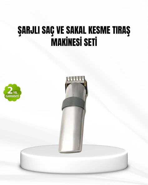 CEYLAN ADAM Şarjlı Saç ve Sakal Kesme Makinesi – Paslanmaz Çelik Bıçak, Ayarlanabilir Başlık ürün görseli 1