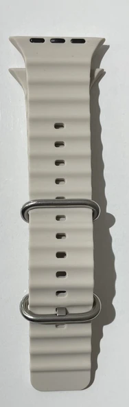 iOS Uyumlu Watch Ultra 42-44 mm Bej Silikon Kordon - ürün görseli 1