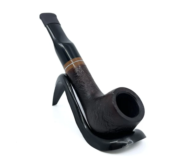 Pipsan İşlemeli El Yapımı Gül Kökü (Briar) Mini Pipo 9mm Filtreli - Model No: 14 - Resim 4