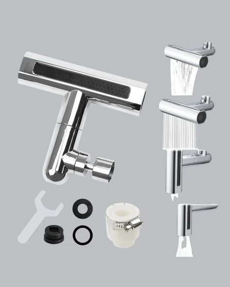 CEYLAN ADAM 4 Fonksiyonlu Musluk Başlığı 360 Derece Dönebilen ve Su Tasarruflu - Resim 2